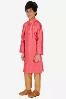 Boy's Kurta Pajama For Kids | Silk | Churindar Pyajama | Traditional Ethnic Wear (S-194)