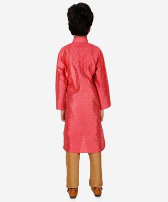 Boy's Kurta Pajama For Kids | Silk | Churindar Pyajama | Traditional Ethnic Wear (S-194) 4