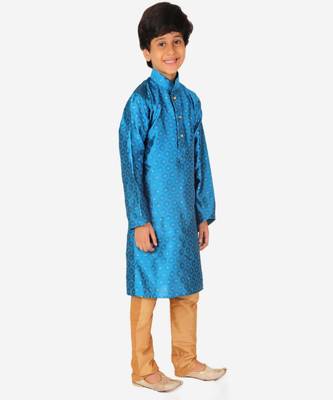 Boy's Kurta Pajama For Kids | Silk | Churindar Pyajama | Traditional Ethnic Wear (S-194) 1