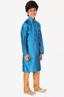 Boy's Kurta Pajama For Kids | Silk | Churindar Pyajama | Traditional Ethnic Wear (S-194)