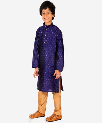 Boy's Kurta Pajama For Kids | Silk | Churindar Pyajama | Traditional Ethnic Wear (S-194) 1