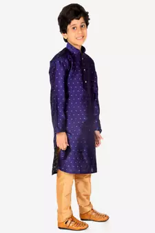 Boy's Kurta Pajama For Kids | Silk | Churindar Pyajama | Traditional Ethnic Wear (S-194)
