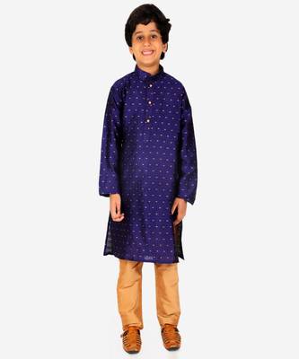 Boy's Kurta Pajama For Kids | Silk | Churindar Pyajama | Traditional Ethnic Wear (S-194) 3