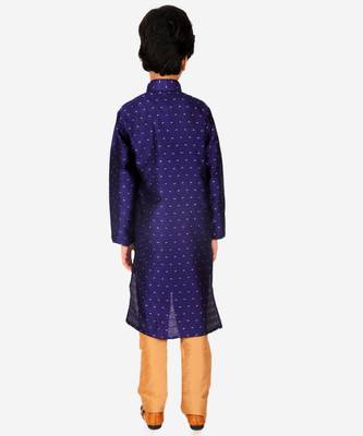 Boy's Kurta Pajama For Kids | Silk | Churindar Pyajama | Traditional Ethnic Wear (S-194) 4