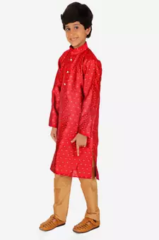 Boy's Kurta Pajama For Kids | Silk | Churindar Pyajama | Traditional Ethnic Wear (S-194)