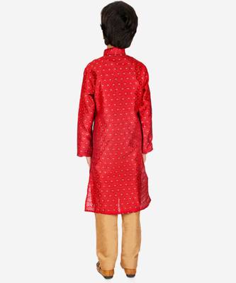 Boy's Kurta Pajama For Kids | Silk | Churindar Pyajama | Traditional Ethnic Wear (S-194) 3
