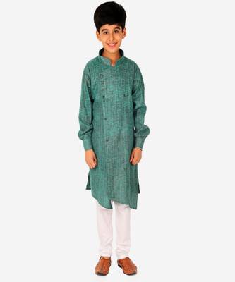 Boy's Kids Kurta Pajama Set | Solid | Cotton| Traditional Ethnic Wear | 1 To 16 Years | S-195 1