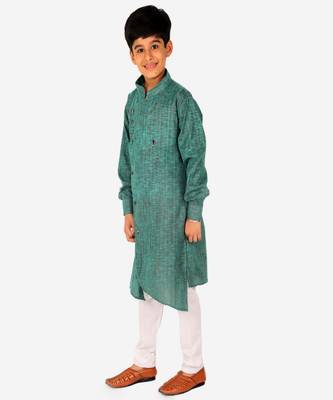 Boy's Kids Kurta Pajama Set | Solid | Cotton| Traditional Ethnic Wear | 1 To 16 Years | S-195 3