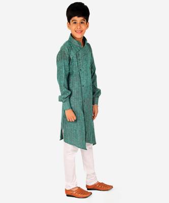 Boy's Kids Kurta Pajama Set | Solid | Cotton| Traditional Ethnic Wear | 1 To 16 Years | S-195 4