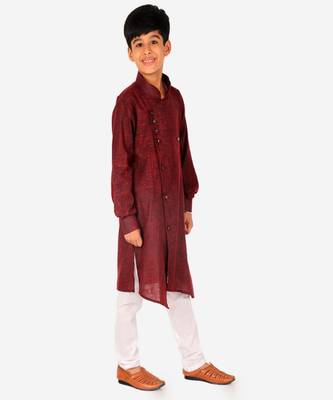 Boy's Kids Kurta Pajama Set | Solid | Cotton| Traditional Ethnic Wear | 1 To 16 Years | S-195 2