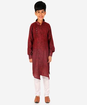 Boy's Kids Kurta Pajama Set | Solid | Cotton| Traditional Ethnic Wear | 1 To 16 Years | S-195 5