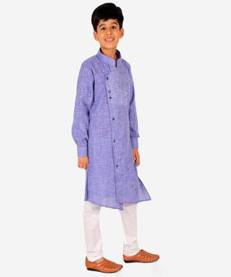 Boy's Kids Kurta Pajama Set | Solid | Cotton| Traditional Ethnic Wear | 1 To 16 Years | S-195 3
