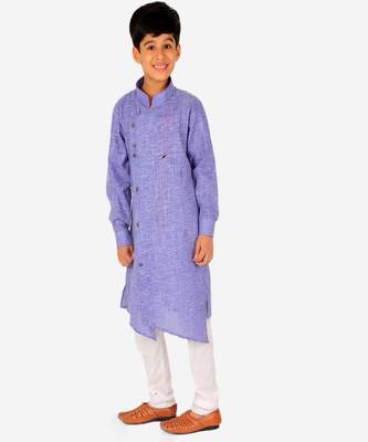 Boy's Kids Kurta Pajama Set | Solid | Cotton| Traditional Ethnic Wear | 1 To 16 Years | S-195 4