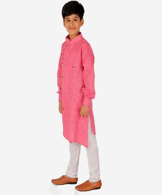 Boy's Kids Kurta Pajama Set | Solid | Cotton| Traditional Ethnic Wear | 1 To 16 Years | S-195 4