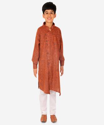 Boy's Kids Kurta Pajama Set | Solid | Cotton| Traditional Ethnic Wear | 1 To 16 Years | S-195 1