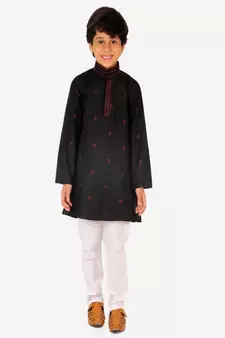 Boy's Kids Kurta Pajama Set | Dotted  | Cotton| Traditional Ethnic Wear | 1 To 16 Years | S-196