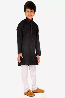 Boy's Kids Kurta Pajama Set | Dotted  | Cotton| Traditional Ethnic Wear | 1 To 16 Years | S-196