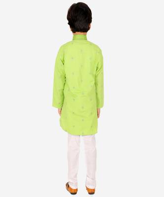 Boy's Kids Kurta Pajama Set | Dotted  | Cotton| Traditional Ethnic Wear | 1 To 16 Years | S-196 2