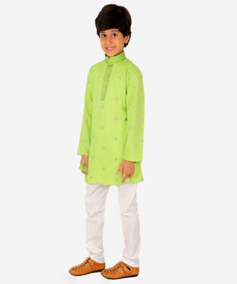 Boy's Kids Kurta Pajama Set | Dotted  | Cotton| Traditional Ethnic Wear | 1 To 16 Years | S-196 3