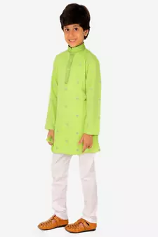 Boy's Kids Kurta Pajama Set | Dotted  | Cotton| Traditional Ethnic Wear | 1 To 16 Years | S-196