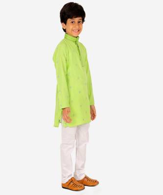 Boy's Kids Kurta Pajama Set | Dotted  | Cotton| Traditional Ethnic Wear | 1 To 16 Years | S-196 4
