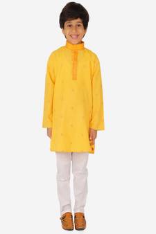 Boy's Kids Kurta Pajama Set | Dotted  | Cotton| Traditional Ethnic Wear | 1 To 16 Years | S-196