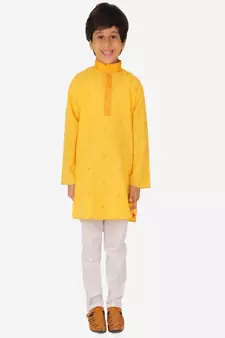 Boy's Kids Kurta Pajama Set | Dotted  | Cotton| Traditional Ethnic Wear | 1 To 16 Years | S-196