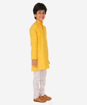Boy's Kids Kurta Pajama Set | Dotted  | Cotton| Traditional Ethnic Wear | 1 To 16 Years | S-196 4