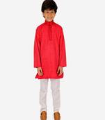 Boy's Kids Kurta Pajama Set | Dotted  | Cotton| Traditional Ethnic Wear | 1 To 16 Years | S-196