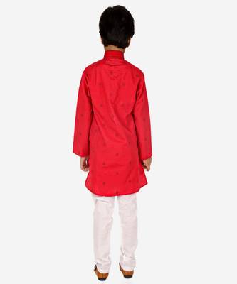 Boy's Kids Kurta Pajama Set | Dotted  | Cotton| Traditional Ethnic Wear | 1 To 16 Years | S-196 2