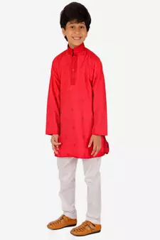 Boy's Kids Kurta Pajama Set | Dotted  | Cotton| Traditional Ethnic Wear | 1 To 16 Years | S-196