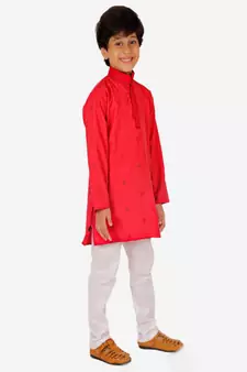 Boy's Kids Kurta Pajama Set | Dotted  | Cotton| Traditional Ethnic Wear | 1 To 16 Years | S-196