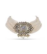 Rabihaat White Kundan Pendant Choker Set