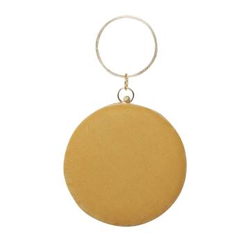 Worthyy Enterprises Embroidered Women's Round Shape Clutch (Gold) 2