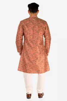 Developer Men's Silk Kurta Pajama | Mandarin Collar | Asymmetrical Style (A-107)