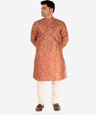 Developer Men's Silk Kurta Pajama | Mandarin Collar | Asymmetrical Style (A-107) 3