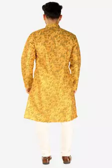 Developer Men's Silk Kurta Pajama | Mandarin Collar | Asymmetrical Style (A-107)