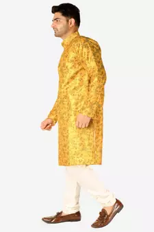 Developer Men's Silk Kurta Pajama | Mandarin Collar | Asymmetrical Style (A-107)