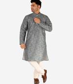 Developer Men's Silk Kurta Pajama | Mandarin Collar | Asymmetrical Style (A-107)