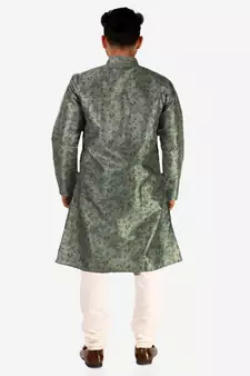 Developer Men's Silk Kurta Pajama | Mandarin Collar | Asymmetrical Style (A-107)