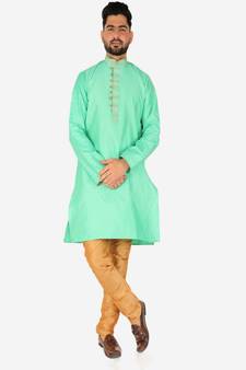 Men's Silk Kurta Pajama | Mandarin Collar | A-line (A-109)