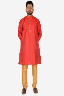 Men's Silk Kurta Pajama | Mandarin Collar | A-line (A-109)