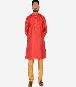 Men's Silk Kurta Pajama | Mandarin Collar | A-line (A-109)