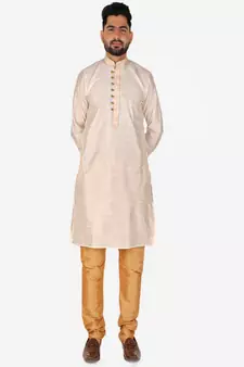Men's Silk Kurta Pajama | Mandarin Collar | A-line (A-109)