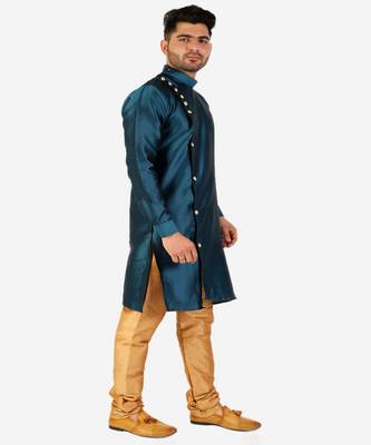 Men's Silk Kurta Pajama Set Wedding & Festive Indian Ethnic Wear (A-102) 3