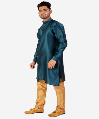 Men's Silk Kurta Pajama Set Wedding & Festive Indian Ethnic Wear (A-102) 4
