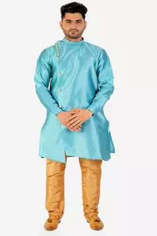 Men's Silk Kurta Pajama Set Wedding & Festive Indian Ethnic Wear (A-102)