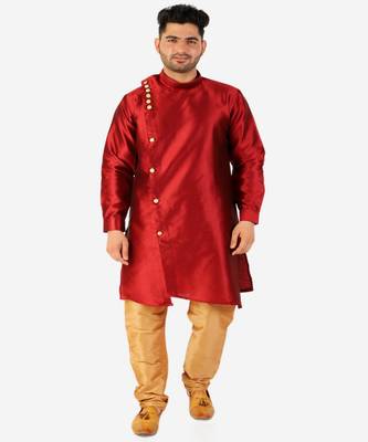 Men's Silk Kurta Pajama Set Wedding & Festive Indian Ethnic Wear (A-102) 1