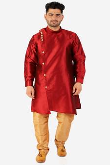 Men's Silk Kurta Pajama Set Wedding & Festive Indian Ethnic Wear (A-102)