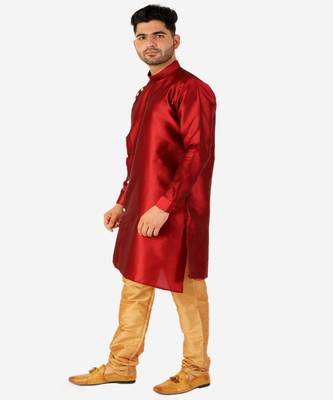 Men's Silk Kurta Pajama Set Wedding & Festive Indian Ethnic Wear (A-102) 3